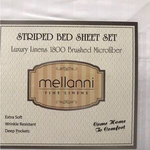 Mellanni Queen Size Sheet Set White Brushed Microfiber Deep Pockets NEW